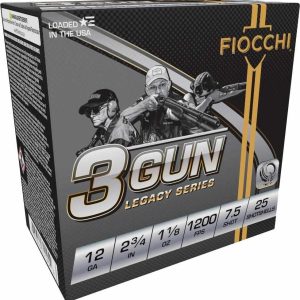 Fiocchi 3 Gun Match Shotshells 12ga 2-3/4" 1-1/8oz 1200 fps #7.5 25/ct