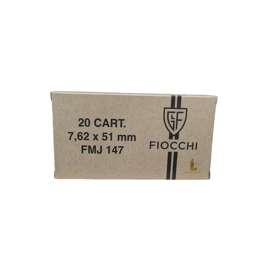 Fiocchi Range Dynamics Rifle Ammunition 7.62X51 NATO 147gr FMJ 2790 fps 20/ct