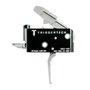 TriggerTech AR15 Adaptable Flat Trigger 2 Stage Adjustable Stainless Steel/Black