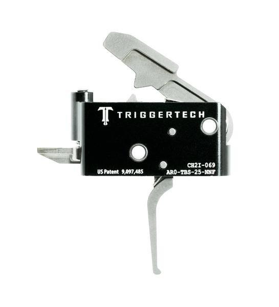 TriggerTech AR15 Adaptable Flat Trigger 2 Stage Adjustable Stainless Steel/Black
