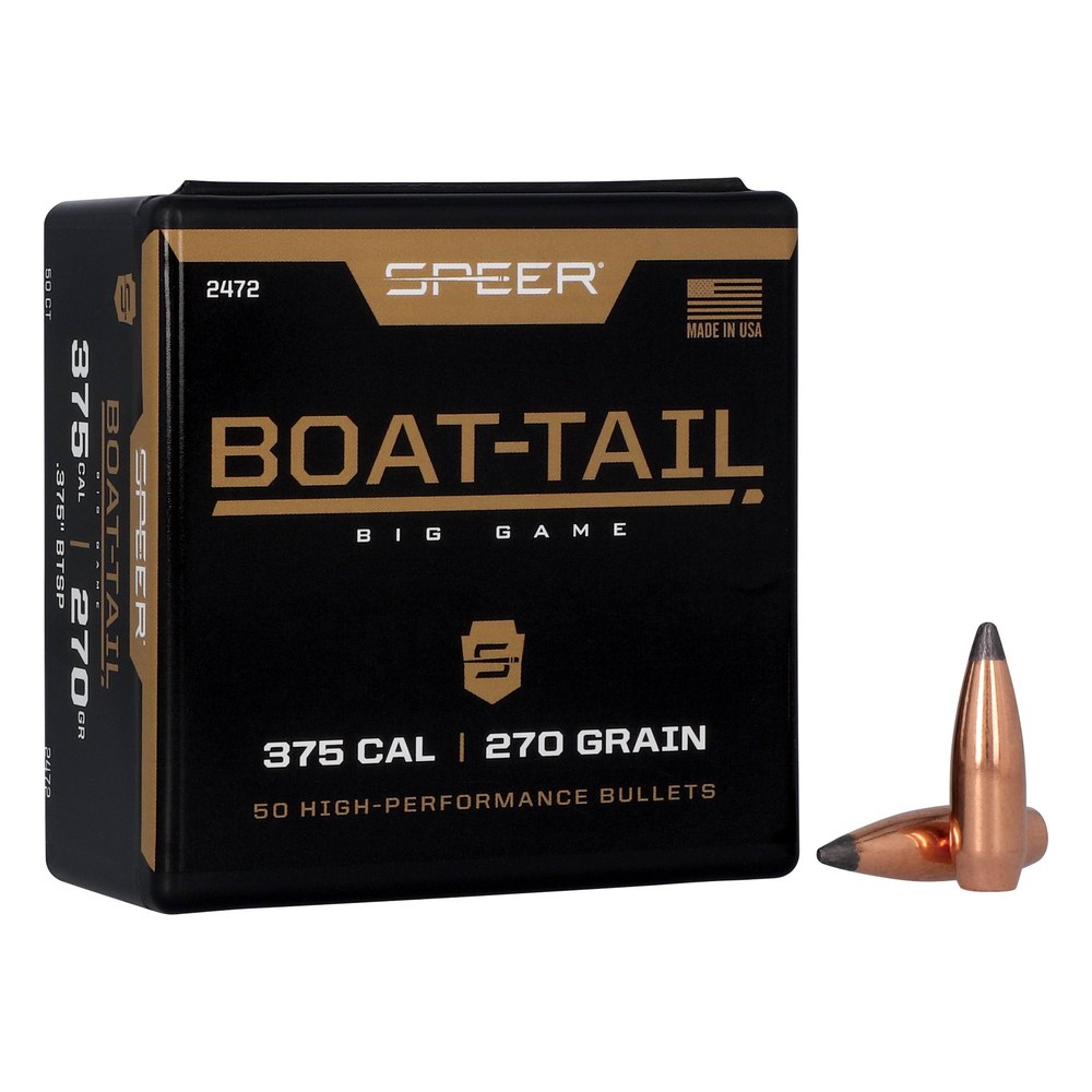 Speer Boat-Tail Big Game Rifle Bullets .375 cal 270 gr SPITZER BT 50/ct