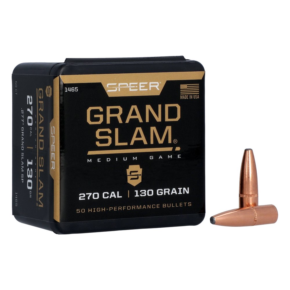 Speer Grand Slam Rifle Bullets .270 cal .277″ 130 gr GSSP 50/ct
