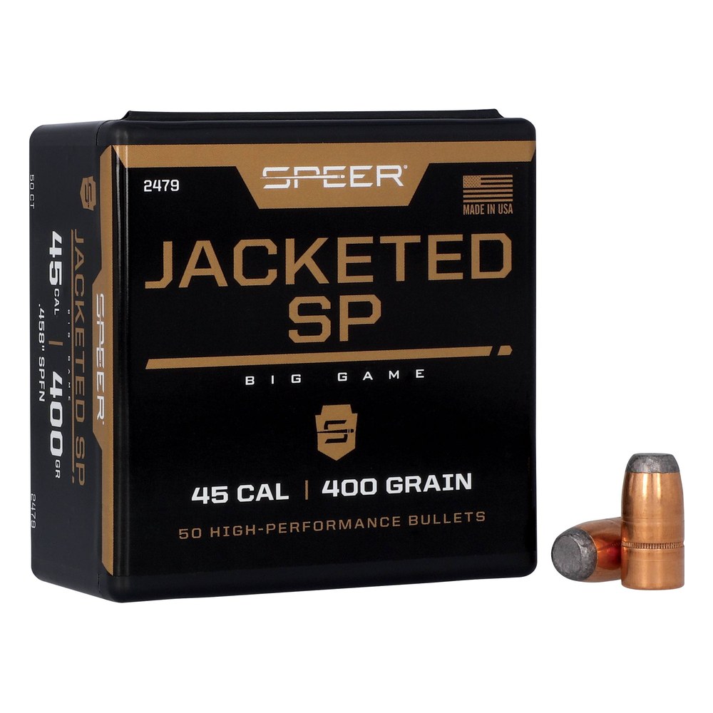 Speer Soft Point Flat Nose Rifle .45 cal .458″ 400 gr SPFN Bullets 50/ct