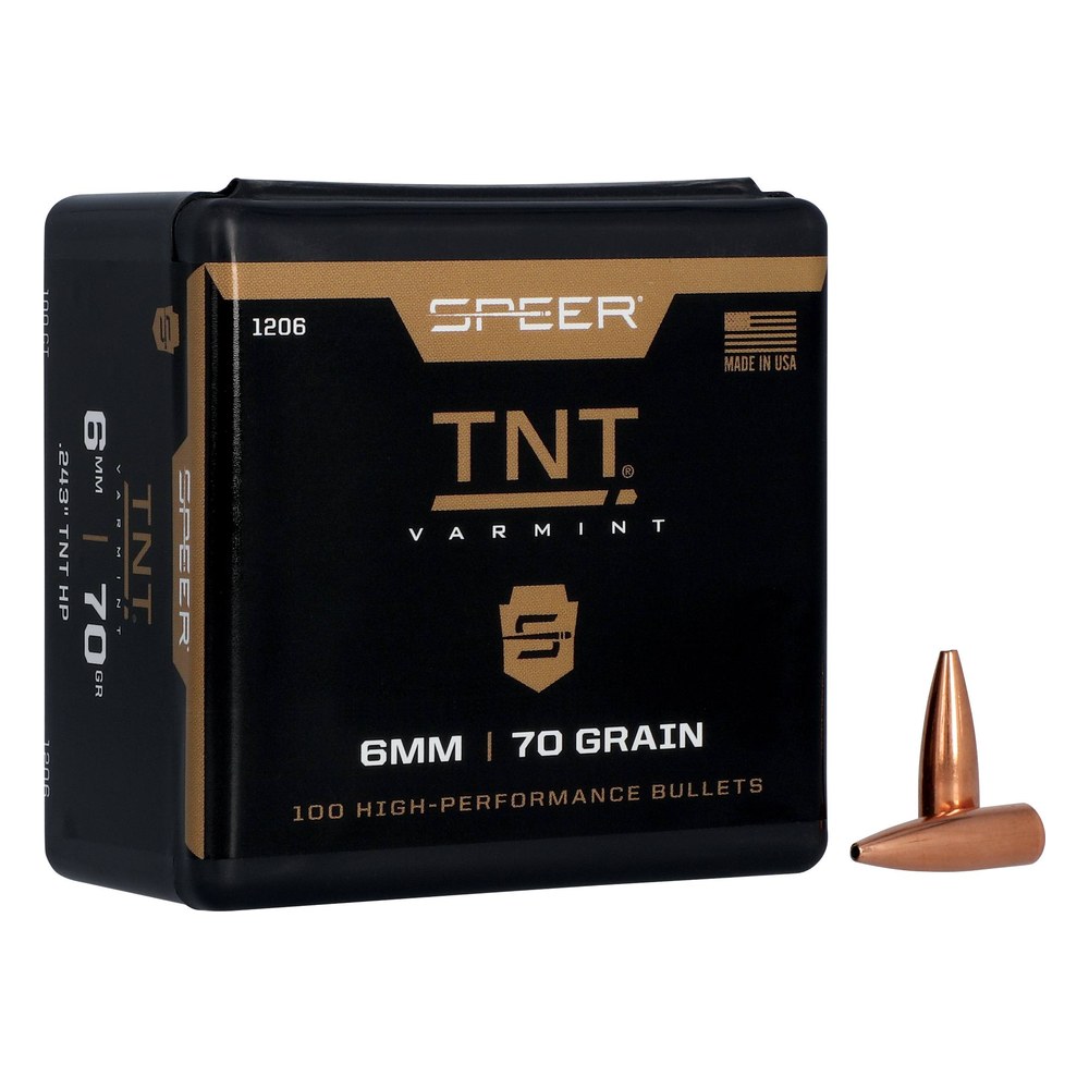 Speer TNT Rifle Bullets 6mm .243″ 70 gr TNTHP 100/ct
