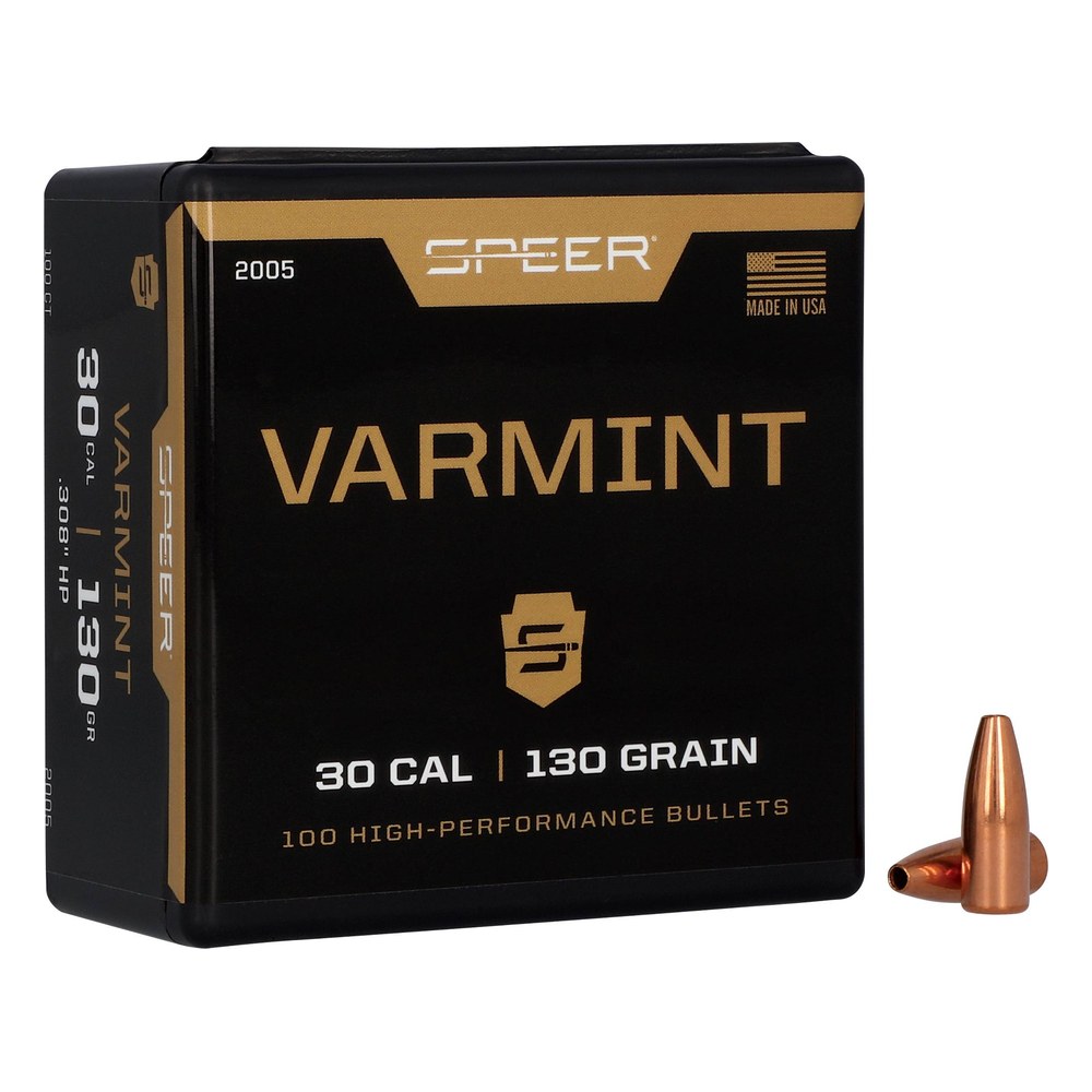 Speer Varmint Hollow Point Rifle Bullets .30 cal .308″ 130 gr HP 100/ct